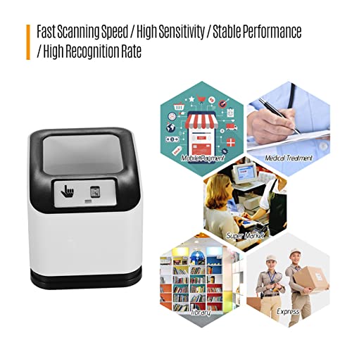 Cigooxm 2200 1D / 2D / QR Scanner de Código de Barras CMOS Imagem Desktop Barcode Reader USB Omnidir