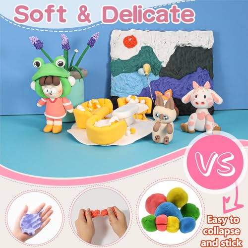 EDIFON Air Dry Clay Kit, 36 Colors Modeling Clay with Tools, Ultra Light, Safe and Non-Toxic, Ideal Gift for Kids (36 Colors+ Tools) — view 4