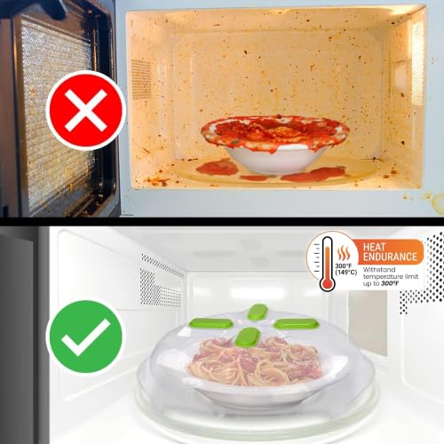 Image of HOVER COVER Magnetic Microwave Splatter Cover for Food - 12-Inch - Green