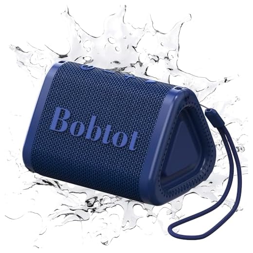 Bobtot Portable Bluetooth Speaker Wireless, IPX7 Small Shower Speaker Waterproof, 15H Playing Time, Loud and Stereo Sound with Bass, TWS Pairing for Party, Camping, Travel, Blue