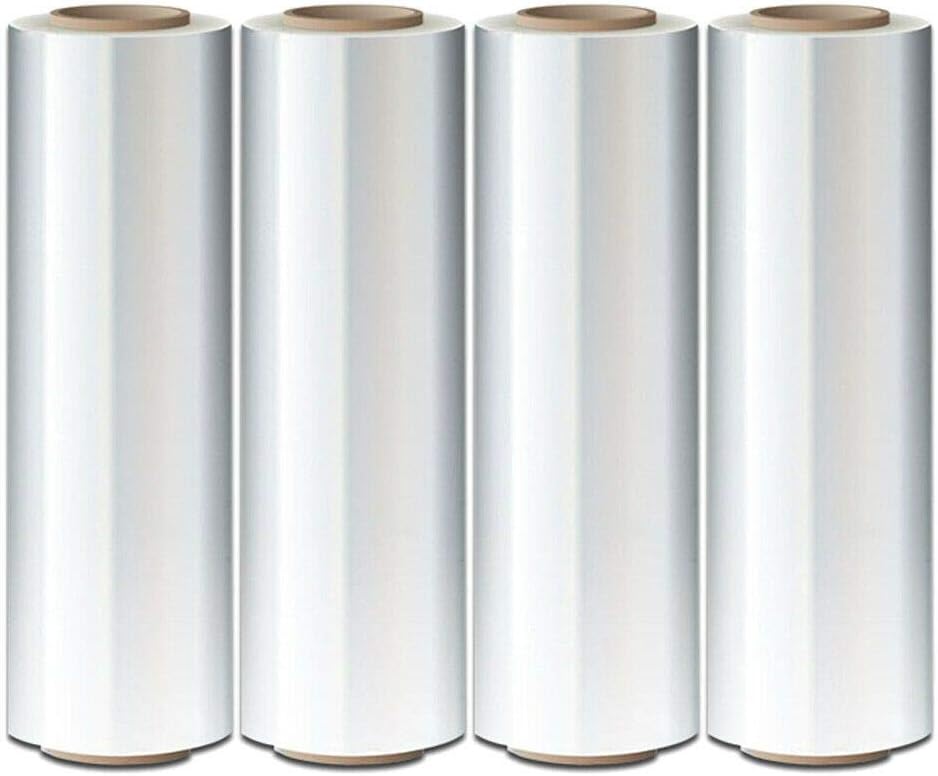 4 Rolls Hand Stretch Plastic Film Shrink Pallet Wrap 18" X 1500 FT Heavy Duty