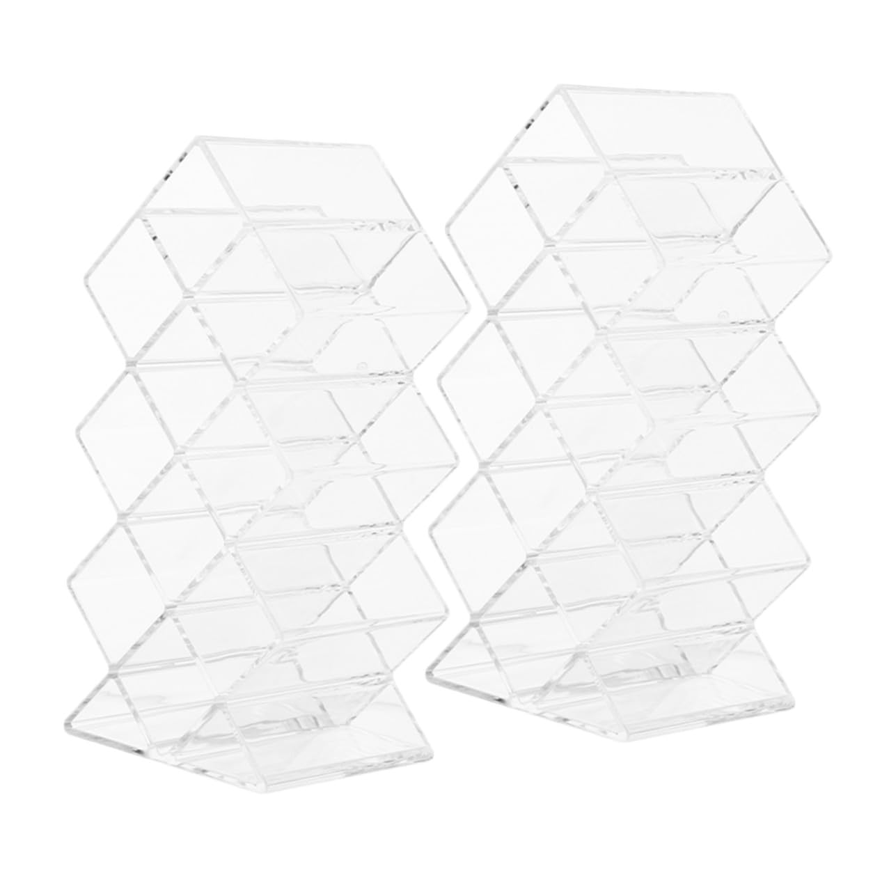 TOYANDONA Acrylic Lipstick Organizer Stand with 10 Slots, Dustproof Makeup Storage Box for Lipstick and Lip Gloss, Bedroom Cosmetic Display Rack, 2pcs Set