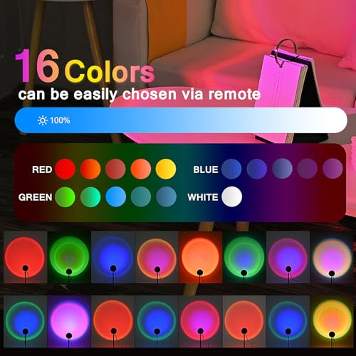 PMOPDSNNE 16-Color Sunset Projector with 180° Rotating Head — view 2