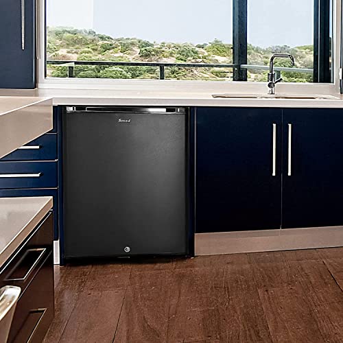 Smad No Noise 110V/12V Compact Refrigerator Rv Truck Caravan Beverage Car Small Fridge With Lock, Reversible Door 2.1 Cu.ft, Black #TOP6