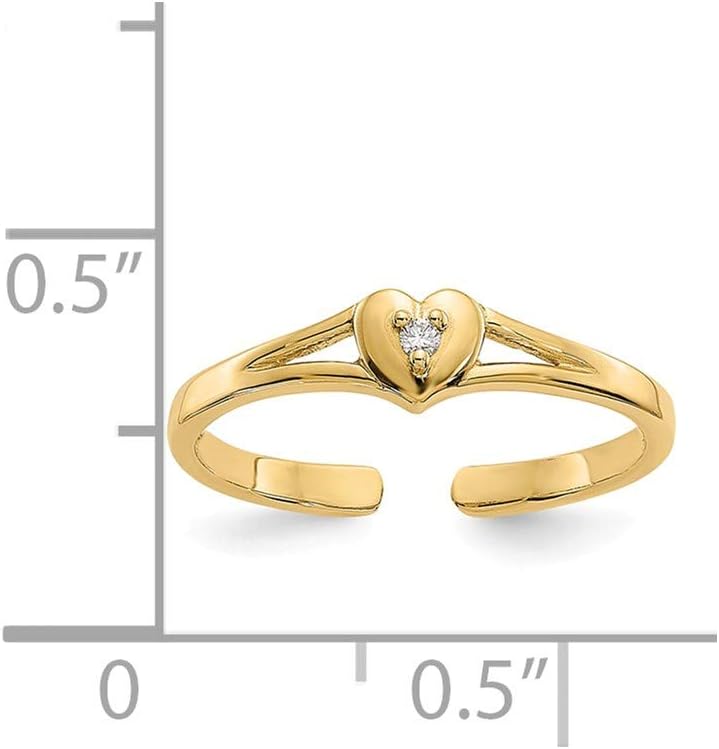 14k .01ct Diamond Heart Toe Ring