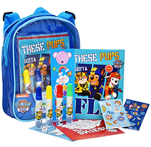 Gift Boutique PAW Patrol Coloring and Activity Set, Includes, Stickers, Mess Free Crafts Color Kit in Travel Backpack Bookmark, for Toddlers, Boys and Kidsâ€¦