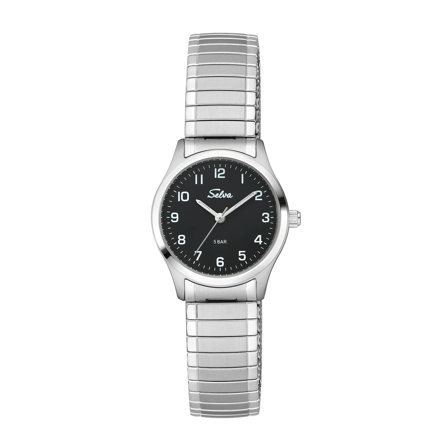 SELVA Orologio da polso da donna, al quarzo, cassa in acciaio inox, flessibile, 5 bar