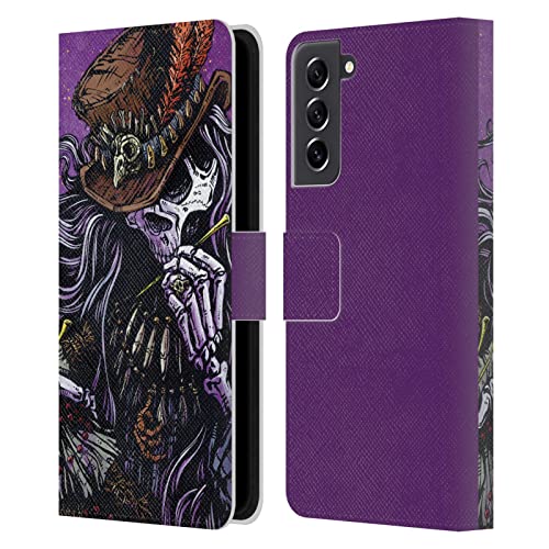Carcasa de cuero para Samsung Galaxy S21 FE con ranuras para tarjetas y soporte integrado de vudú