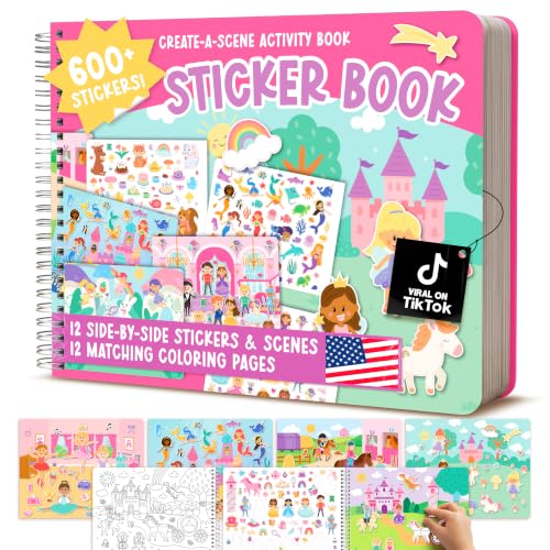 Sticker Books for Toddlers 2-4 Years - Toddler Sticker Book Preschool Learning Activities Kids Stickers Ages 2-4 Quiet Books for Toddlers 3-5 Kids Travel Activities Educational Toddler Girl Gifts