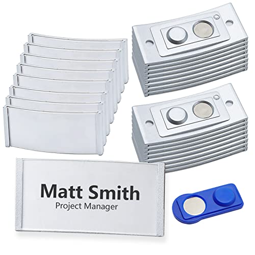 Badge Personnalisé un Badge Lot de 15 Badge Aimanté 65 x 30 mm, Badges Magnétiques transparent pour Vêtements Cover