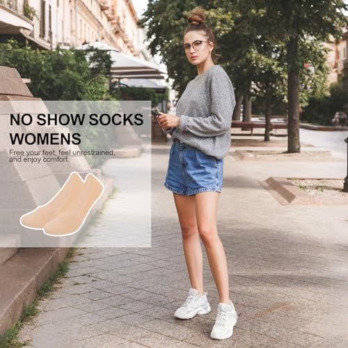 Image of No Show Socks Women with Sponge 6 Pairs Cushioned Sole
