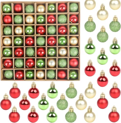 VEYLIN Weihnachtskugeln Set, 49 Stück Christbaumkugeln,...