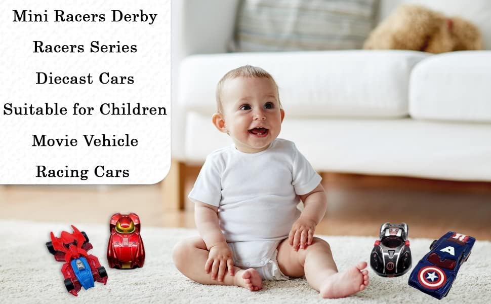 Image of Umadiya Mini Metal Die Cast Car Set of 6 & 4 Toy Vehicle Play Set Free Wheel High Speed Unbreakable, Small Racing for Exciting Playtime Adventures, Movie Vehicle Car for Kid (Set of 4), Multi