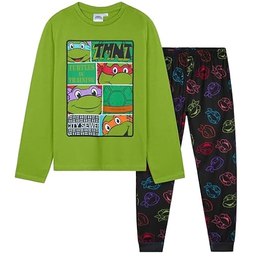 Get Trend Teenage Mutant Ninja Turtles Pijama Invierno Niño y Adolescente con Personajes Animados, Pijamas Manga Larga 2 Piezas, 4-12 Años, Ropa de Dormir (5-6 Años, Verde TMNT) | Ya disponible en tu tienda friki favorita! En mundofriki.es!