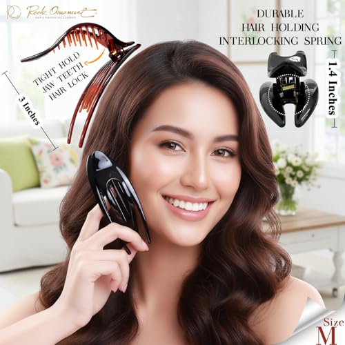 Pinzas para cabello RC ROCHE 2 piezas color marrón y negro miniatura 2