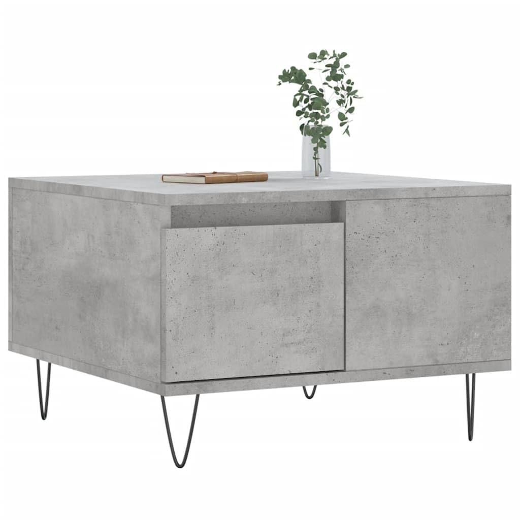 Homgoday Tavolino da caffè grigio cemento, 55 x 55 x 36,5 cm, tavolino da tè per soggiorno, sala d'accoglienza degli ospiti, camera da letto e ufficio, mobili 207