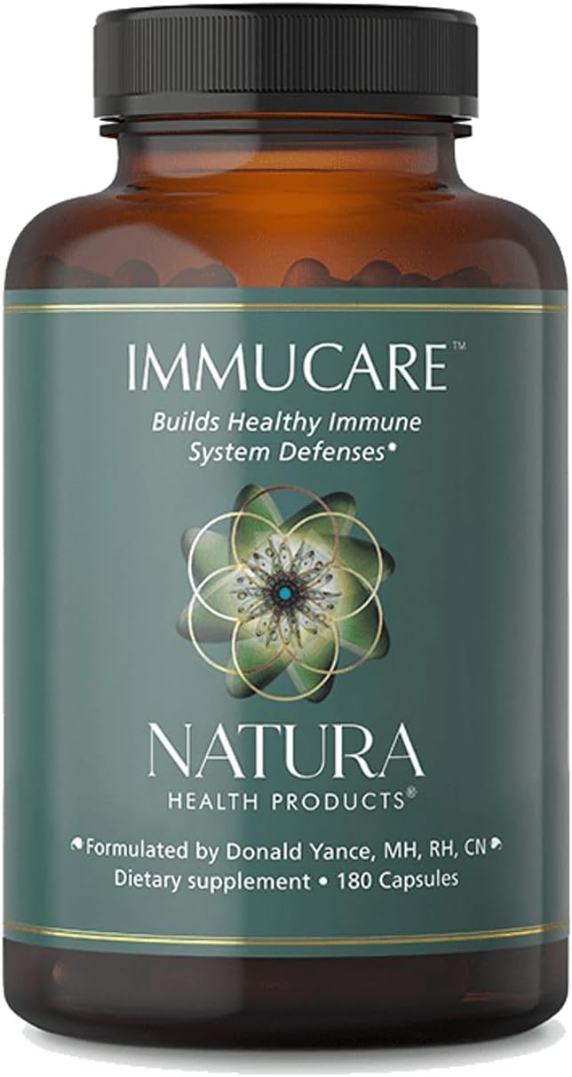 Natura Health Products ImmuCare Supplement - Promotes Healthy Immune System Function - Featuring Astragalus, Dong Quai, Millettia, Cordyceps, Echinacea, Atracylodes and Cat's Claw (180 Capsules)