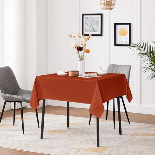 Image of sancua Square Tablecloths Fall Table Cloth, Rust, 85x85 Inch