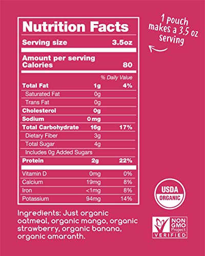 Amara Organic Baby Food - Stage 3 - Ancient Grain - Baby Cereal To Mix With Breastmilk, Water Or Baby Formula - Shelf Stable Baby Food Made From Organic Fruit & Veggies - 5 Pouches, 3.5Oz Per Serving #TOP5