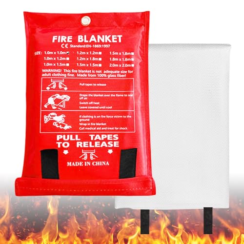 Mantas Ignífugas, 2 M X 2 M Manta Ignífuga, Manta Ignífuga Para Cocina, Manta Ignífuga De Fibra De Vidrio Para Incendios De Grasa, Incendios De Grasa, Cocina, Coche, Caravana, Etc