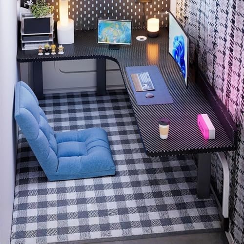 LKDA L���^���[�f�X�N�R�[�i�[�f�X�N �J�[�{���� �Q�[�~���O�f�X�N��120cm �Ⴂ�� �E���� ������ �p�\�R���f�X�N �ȃX�y�[�X �g���ȒP ���֎q�Ή� ���֊� �a���Ή� ���j�^�[�Ή� (�E�^�C�v+�V�R�؃G�R�{�[�h)