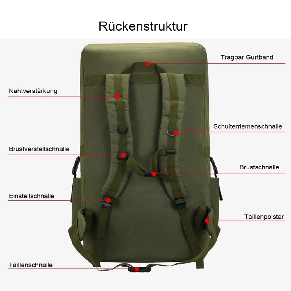 Plecak taktyczny o dużej pojemności 120 l, wodoszczelny, do wspinaczki, dla fanów wojska, plecak turystyczny, plecak podróżny, plecak trekkingowy, do podróży, jazdy na rowerze, wspinaczki,