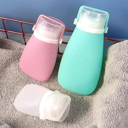 Kit 4 Frascos Silicone Reutilizáveis Recipientes Flexíveis Shampoo Condicionador Creme Loção Corpora