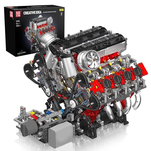 Mould King 10130 MOC Technik F488（V8） Achtzylinder-Motor...