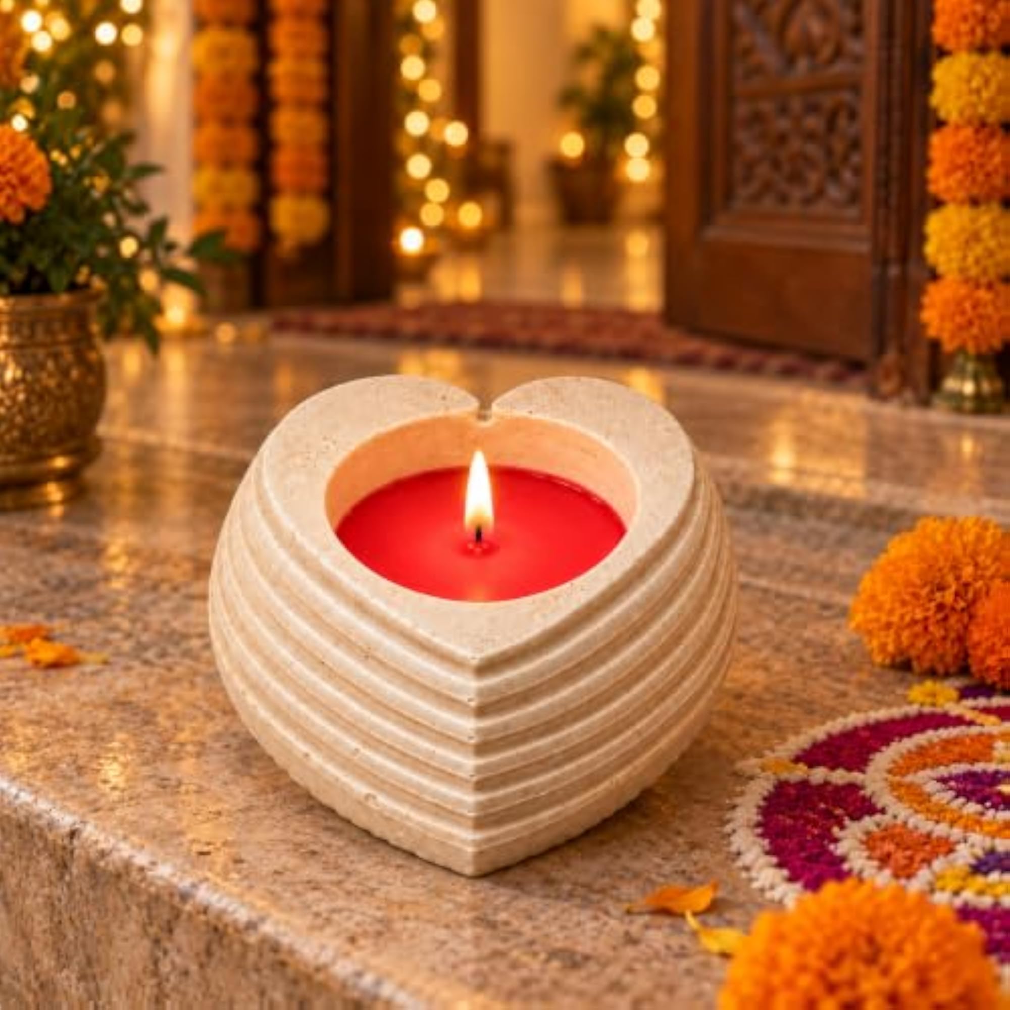 Heart Shaped Decorative Candle for Home Decor