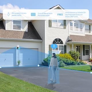 EZVIZ Telecamera Wi-Fi Esterno 1080p, Telecamera Motorizzata per Esterni con Copertura a 360°, Visione Notturna a Colori, Rilevamento di Persone, Tracciamento Automatico, Alexa/Google, C8c 2MP