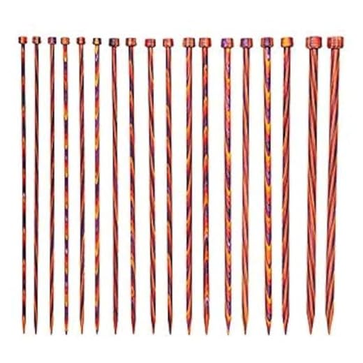 Knit Picks Straight Single Point Wood Knitting Needle Set US 4-11 (Radiant 10")