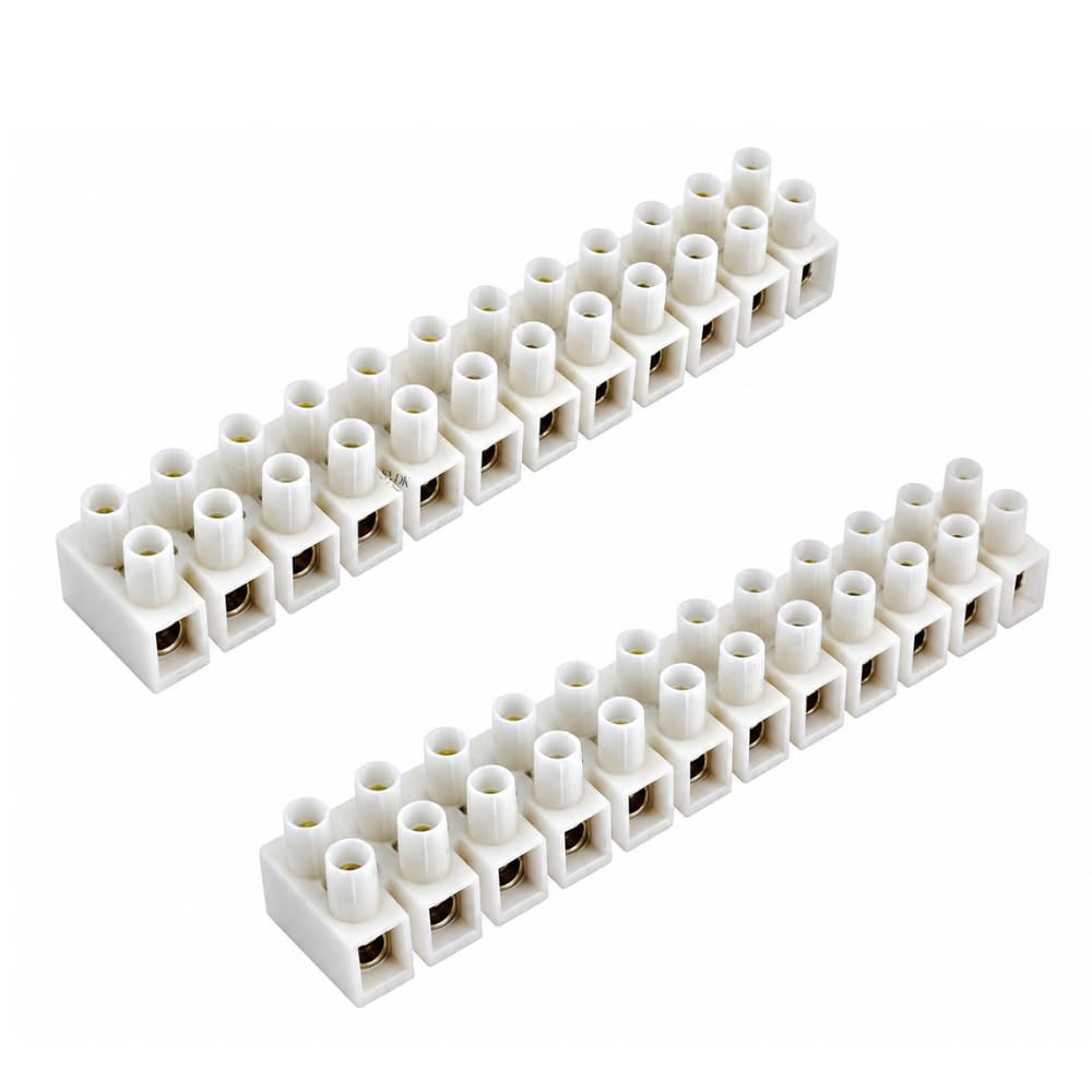 SVDK PVC Terminal Connector Strip – 12 Way Dual Row Screw Terminal Blocks | Electric Barrier Strip for Wire Connection & Control (5 Amp, Pack of 2)-image-32