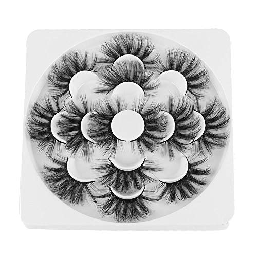 Preisvergleich Produktbild 7 Pairs Falsche Wimpern Wispy Flauschiges Haar Handgemachte Wimpernverlängerung 25mm Wimpern 8D Nerz Haar (001)