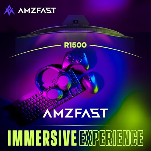 Image of Amzfast 27 inch 240Hz Curved Gaming Monitor, FHD 1080P Monitor Gaming with Upgraded Built-in Speakers, MPRT 1ms with Fast VA Panel | 130% sRGB, 4000:1,1500R | 12 Months Warranty Exchange