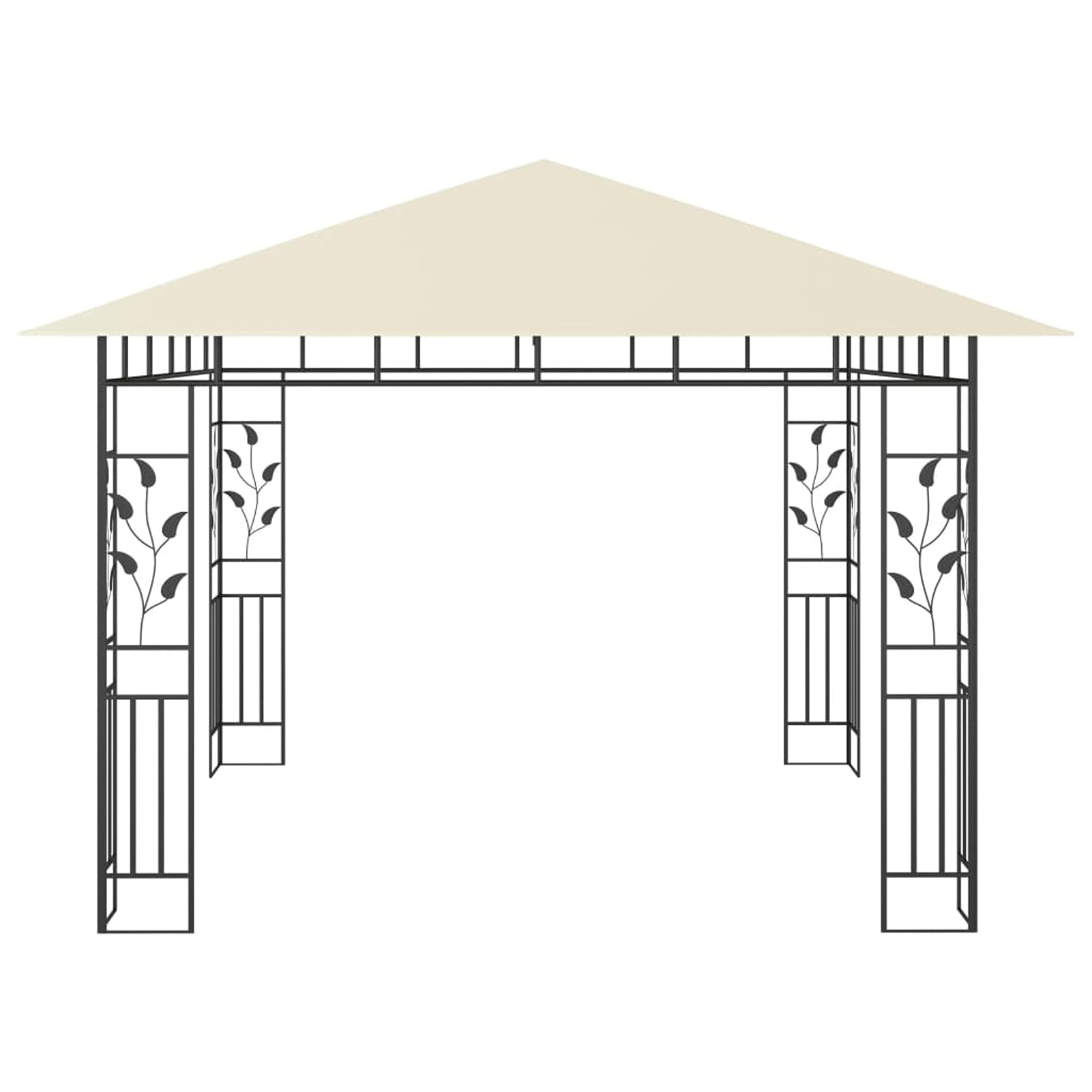 Gazebo con Zanzariera 3x3x2,73 m Crema 180 g/m²,Prato e Giardino,Vita all'aperto,Strutture da Esterno,Baldacchini e gazebo-47969
