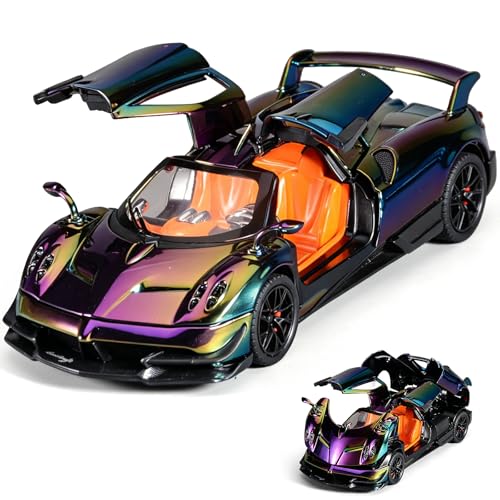 Modelo de auto a escala 1:24 metal con luces y sonido miniatura 1