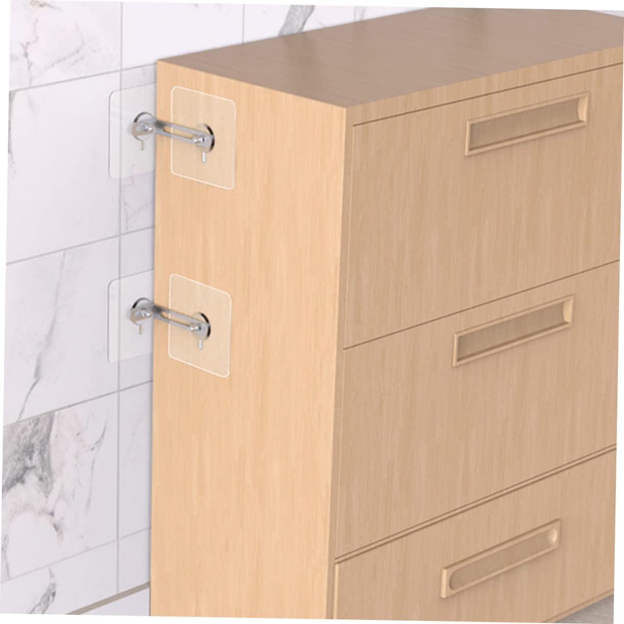 6pcs Proofing Anti-tip Furniture Wall Anchors Easy Installation Adhesive Straps for Dressers Cabinets and Bookcases Essential Safety