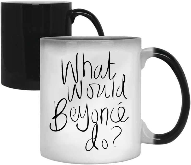 Acen Merchandise What Would Beyonce Do Custom Color-Changing Coffe/Tea Cup Morphing Mug 3.74", Ceramic, White, 5 x 8 x 5cm