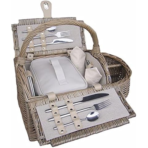 Red Hamper Boat Fitted Picnic Basket - Brown, Medium/2 Persons Cover