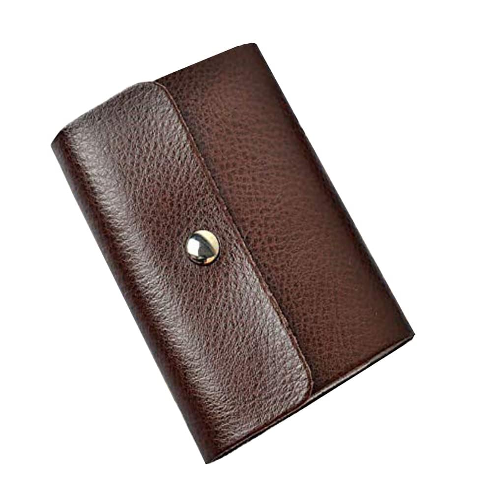 OFIXO Premium Artificial Leather (999 Brown) Stylish Executive Credit/Debit/ATM/ID/Visiting Super Sleek, Sturdy || 24 Card Holder 10cm X 7cm X 1.3cm|| for Men's & Women's-picture-17