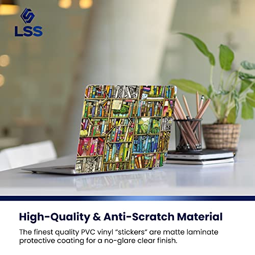 Image of LSS Laptop 17 17.3 Skin Cover with Colorful Books Pattern for HP Dell Lenovo Apple Asus Acer Compaq - Fits 16.5 inch 17 inch 17.3 inch 18.4 inch 19 inch (2 Wrist Pads Free)