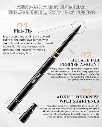 Delineador en gel negro resistente al agua, pack 2 miniatura 3