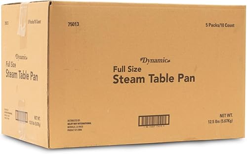 Miniatura 7 de Dynamic Sartén de aluminio resistente de tamaño completo para mesa de vapor, paquete de 50 sartenes (5 paquetes de 10 unidades)  Tamaño de la