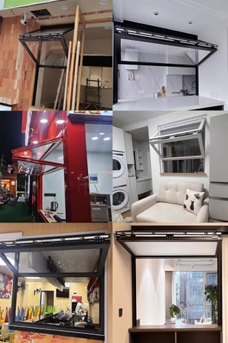 Reinforced Glass Foldable Sliding Window with Safety Lock - 31x20in Flush Mount Concession Window for Snack & Coffee Service - Durable & Secure Design