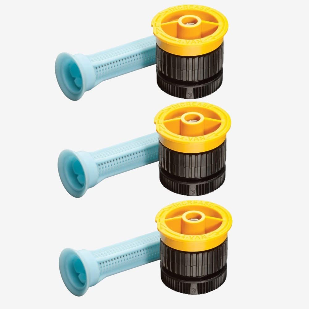3X Rain-Bird Sprühdüse mit einstellbarem Sektor von 0° bis 360° (4-Van) für Typenreihe 1800 und Uni-Spray Wurfweite 0,9 m - 1,2 m