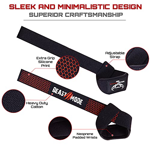 BEAST RAGE Gewichthefriemen met gewatteerde polssteun, fitnessriemen met gel-flex handgrepen voor powerlifting en… - Image 3