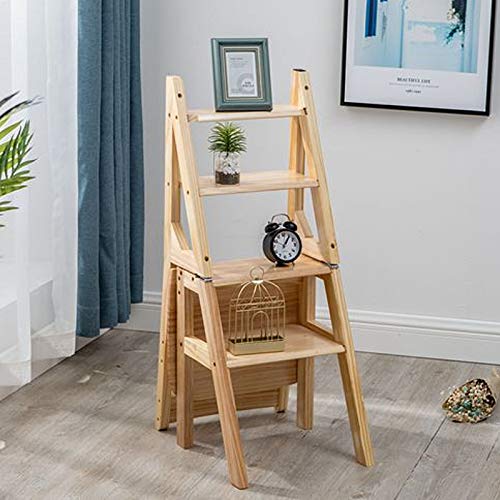 Tabouret en bois polyvalent et escabeau robuste 4 étapes - 4