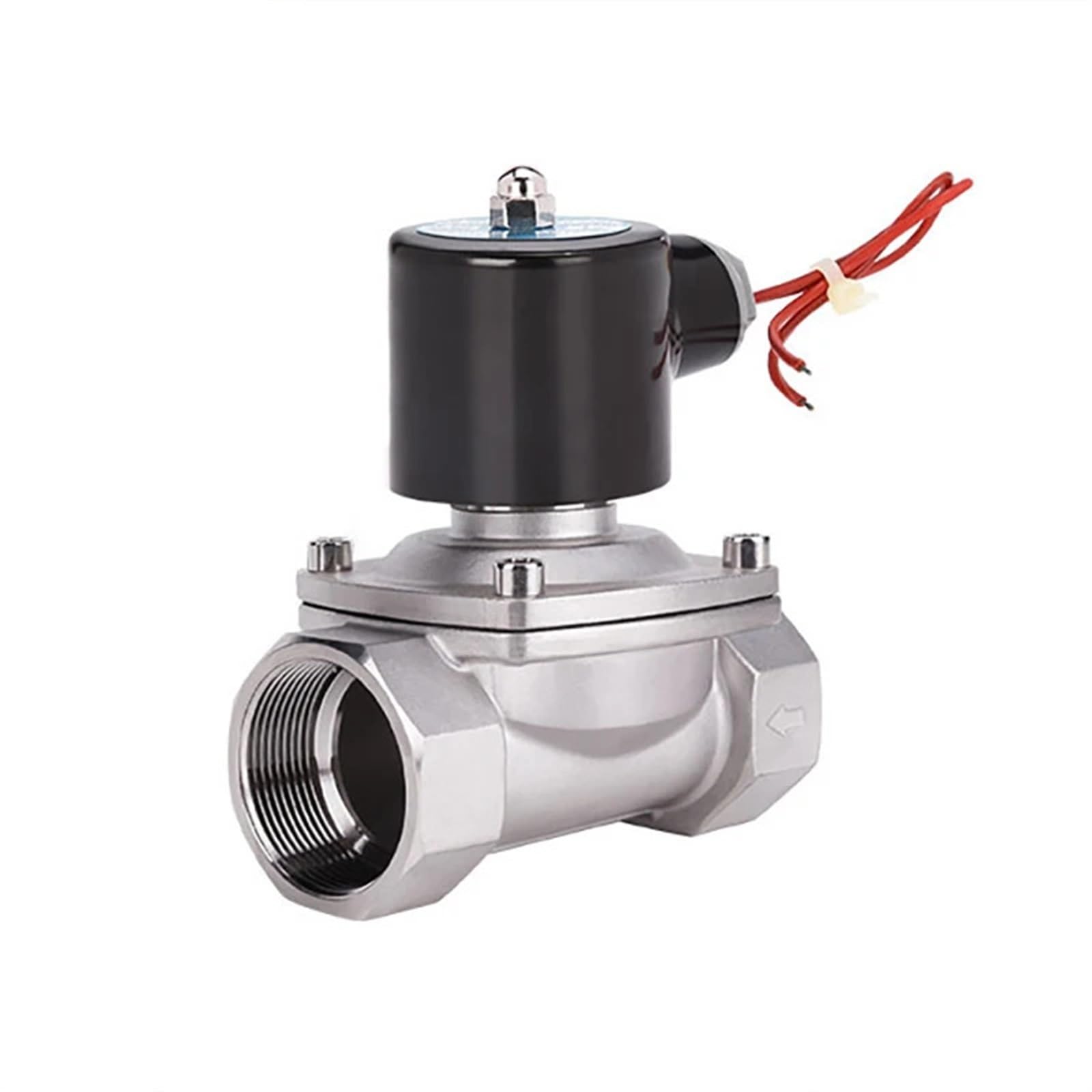 QXWPBIBAN 2" Stainless Steel Solenoid Valve Normally Closed DN50 Pipeline Control Switch Water Oil air 220V 24V 12V(NPT-380VAC)