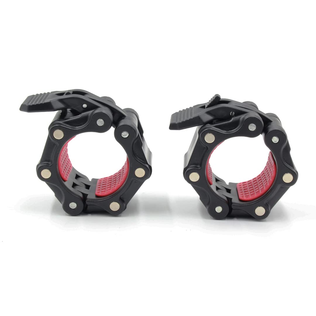 VMFTS2 inch Olympic Barbell Clamps with Magnets Double Lock Non-Slip Magnetic Weight Clips 50mm Barbell Collars Quick Release Barbell Clips for Weightlifting Bars Body-Building Apparatus