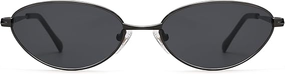 Retro Oval Cat Eye Sunglasses for Women, Vintage Metal Frame with Spring Hinge, Trendy Fashion Glasses AP3730